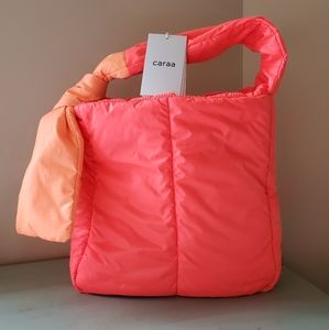 Caraa Fractus Neon Tote Coral Orange NWT 🔥